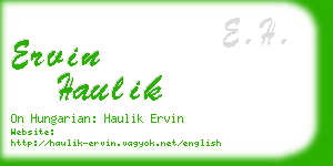 ervin haulik business card